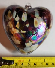 Zorza Hand Made In Poland Blown Glass Heart Ornament