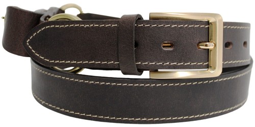 Double Ring with Pouch Leather Hobble Belt Chestnut NEW - All Sizes - Picture 3 of 22
