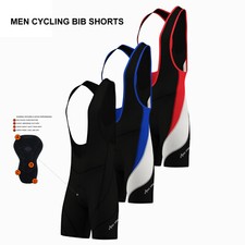 Mens Performance Cycling Bib Shorts Coolmax Padded Cycle Pants Shorts