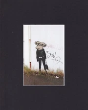 8X10" Matted Print Graffiti Street Art Picture: by Miss Riel, Monkey Art