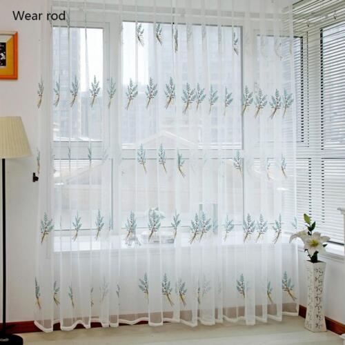 2m Screen Embroidery Sheer Voile Window Drapes Curtain for Living Room - Bild 1 von 10