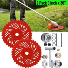 2 Pack-9"x 36 Teeth Carbide Tipped Blade kit for Brush Cutter Trimmer Weed Eater