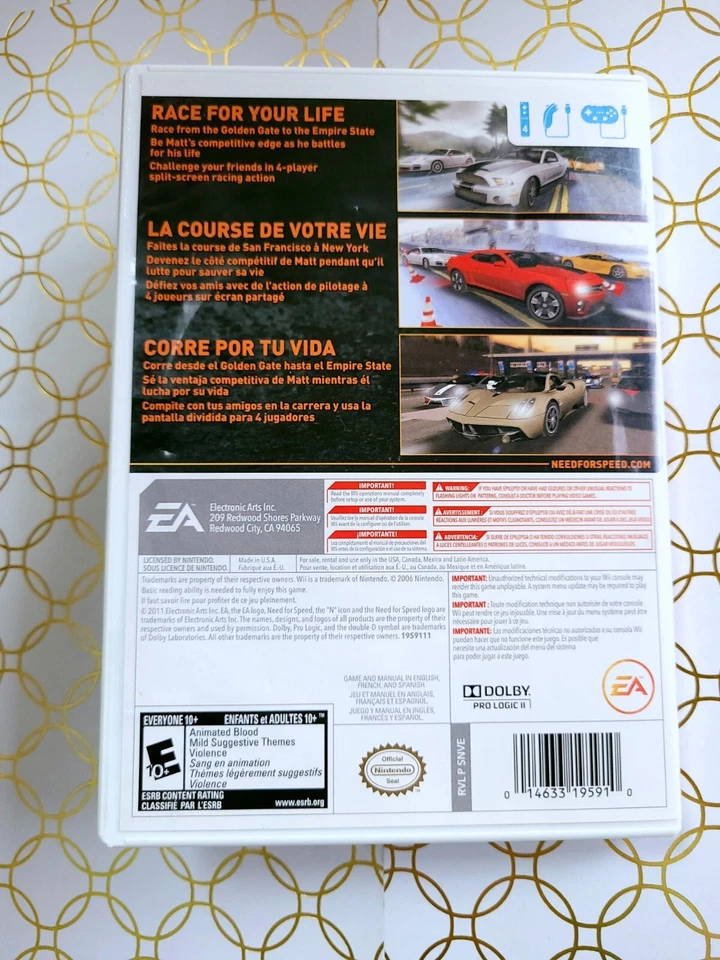 Need for Speed: The Run (Nintendo Wii, 2011) CIB Complete - TESTED  - Image 3 of 4
