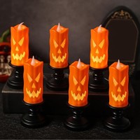 Halloween Deko 6 StüCk KüRbis Kerze LED Innen AußEn Garten Herbstdeko