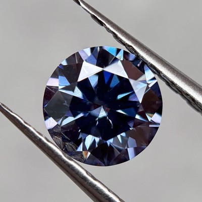GRA Certificate Round Multiple Bule 1pcs 3.0-15mm Loose Moissanite Fancy Color