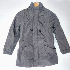 Zara Kids Girl's Age 7-8 Gray Long Length Spring Softshell Jacket Studded Detail