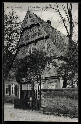 Verden/Aller, Old House on Struktur-Straße, Postcard 1918