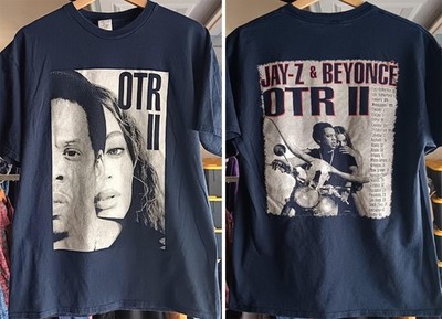 Jay-Z & Beyonce On The Run short sleeve navy color 2 side shirt VK03441