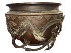 Meiji Bronze Jardiniere Relief Cast Dragons Signed Yoshida Zo Monumental 23x17” — photo 10