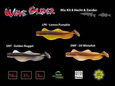 Sänger Iron Claw Wave Glider 16cm Mix 2 - Zielfisch Gummifisch Hecht & Zander