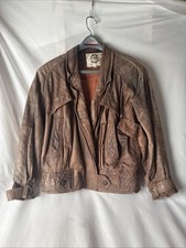 Vtg 80s 90s Global Identity G-iii Brown leather bomber jacket Size L G-III Large