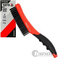 Yato Hand DrahtbÜRste 260Mm StahldrahtbÜRste 4-REIHIG Stahldraht MetallbÜRste
