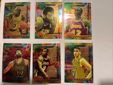 1993-94 Topps Finest 6 Card Lakers Lot Divac,Bowie, Worthy