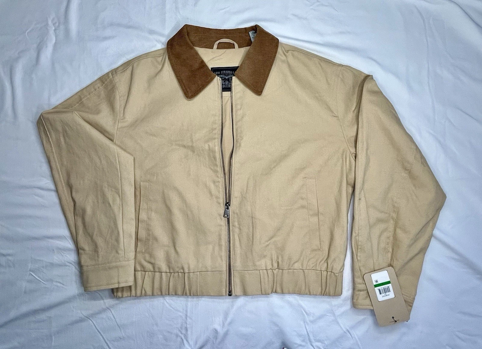 Levi Strauss & Co. Beige Utility Jacket Point Collar Zip Button Size L