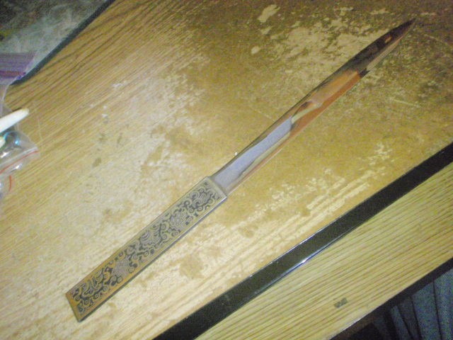 Vtg Filigree Marshall Field & Co. Steel Letter Opener Straight Blade 5" Germany