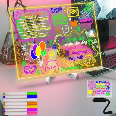 FANRUI 15.75x11.81in Light-Up White Board | LED Message Board with 7 Color Fast Ship