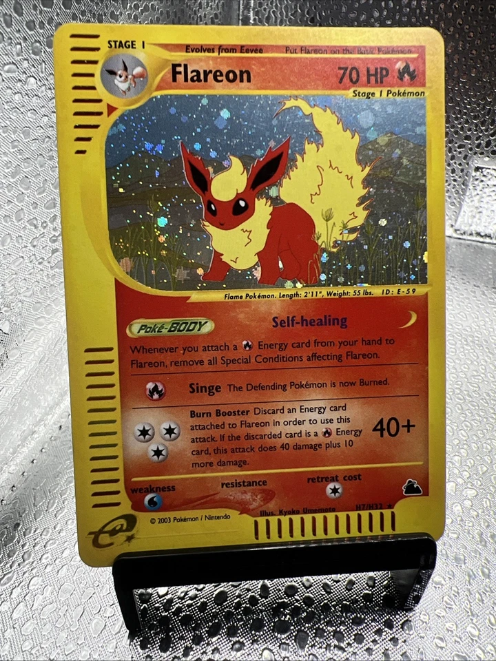 Pokemon Karte Skyridge FLAREON H7 Holo Nm/Ex - Flamara - Bild 3 von 4