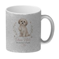 Glitzer-Kaffeebecher Deine Pfote In Meiner Hand - Hund Tasse Mit Spruch: Deine