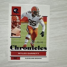 2021 Panini Chronicles #25 Myles Garrett Purple /49- Cleveland Browns