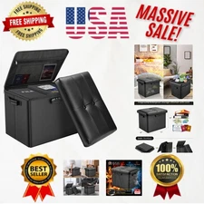 Versatile 17-Inch Fireproof Ottoman with Dust-Proof Fabric & Easy Carry Handles