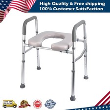 Adjustable Raised Toilet Seat Universal Toilet Riser for Elderly, Max. 350 Lbs