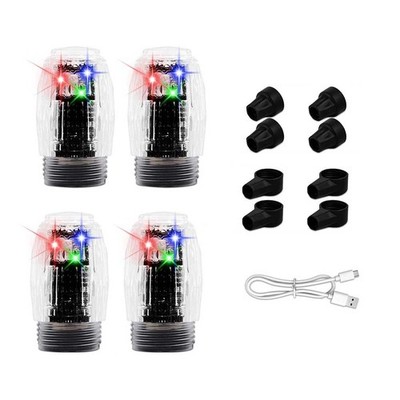 4 Pack LED Tire Valve Cap Light Strobe Wheel Lamp for Car Truck Motorcycle