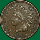 1906 Indian Head Cent Extremely Fine XF Coin #42851