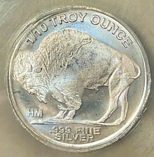 🦬 ICG Graded 1/10 oz .999 Silver Buffalo Nickel Round ⭐ Die Cracks Obverse - Picture 4 of 4