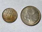 Set of 1963 Canada Silver Quarter and Dime  80% Silver