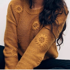 madewell flower embroidered pullover sweater