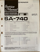 Pioneer SA-740 Stereo Amplifier Original Service Repair Manual