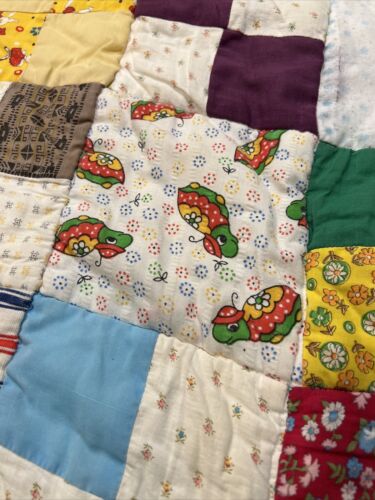 Vintage Antique Crazy Quilt Patch Work squares 39”x46” - Picture 9 of 15