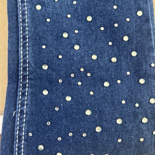Beautees By Amy Boyer Girls Dark Blue Jeans Size 7 Flare With With Rhinestones - Picture 6 of 8