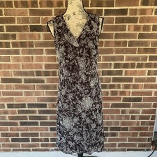 LOFT brown floral sleeveless dress Size US 6 Regular Nearly New