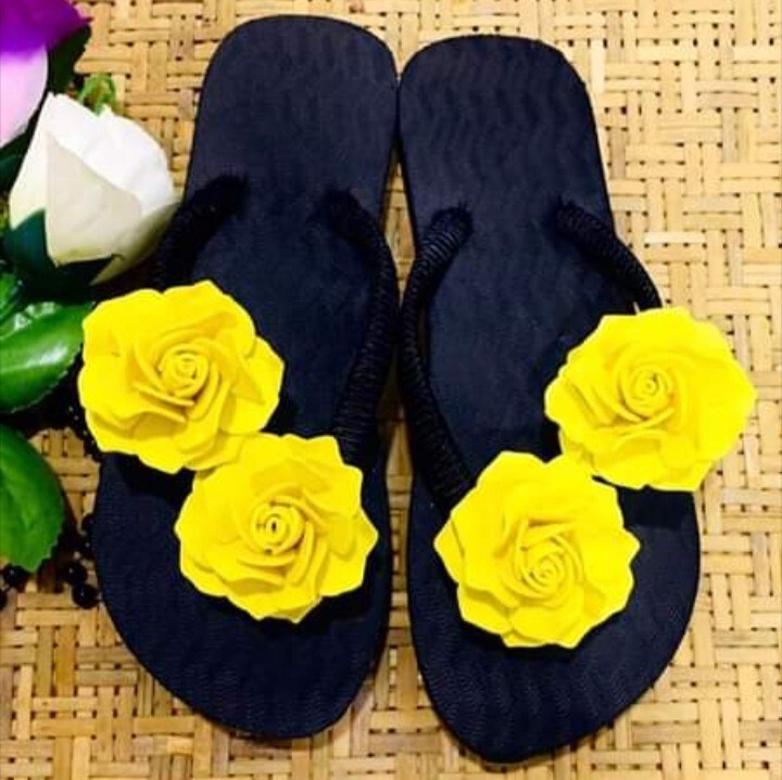 PANTOFOLA D’ORO Pantofole Pantofole Gialle Fiore Rosa Disegnate Moda Outdoor Slip Pantofole Estive