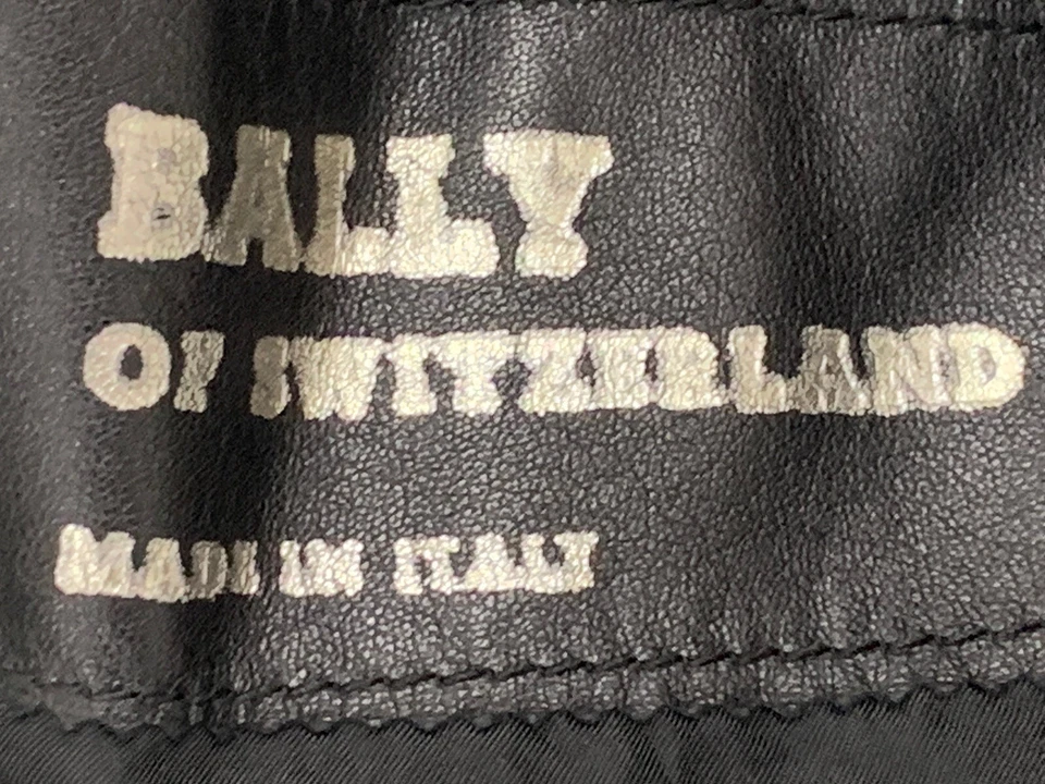 Chaqueta Abrigo de Cuero Vintage Bally of Switzerland Talla 8 Mujer Negra Hecha en Italia Foto 2 de 4