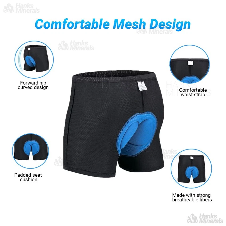 Pantalones Cortos de Bicicleta Ciclismo Hombres Mujeres Bicicleta Ropa Interior Pantalones Suave Esponja Gel Acolchado 3D Foto 4 de 4