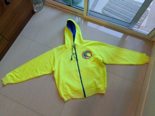 Vtg 80s 90s O'Neal Zip Surf Logo Neon Hoodie Sz M Boxy 23/23 Rare Surfing Logo - Picture 4 of 9