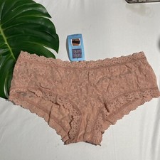 NWT 34 Hanky Panky  Large  Signature Lace Boyshorts in Seashell Beige U548