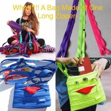 Shoulder Bag Mini Zipit® Monster Made from One Long Zipper -Lime