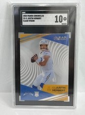 🏈JUSTIN HERBERT RC 2020 Panini Chronicles Clear Vision CV-3 SGC  10 Gem Mint;