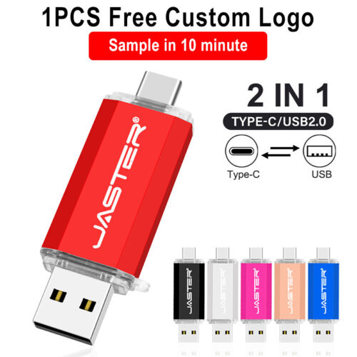 2 in 1 Type-C USB Flash Drive Free Logo Pen Drive 2.0 Memory Stick Real Capacity - 第 1/20 張圖片