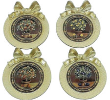 quadri Piatti da parete legno  set 4  frutta 83845