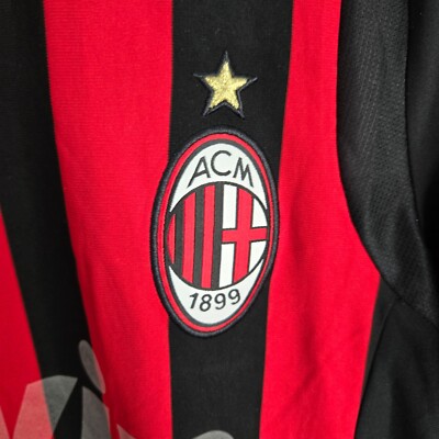 Adidas Red Black AC Milan Bwin Football Short Sleeve Men's Jersey