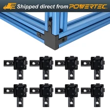 POWERTEC 3-Way End Corner Bracket Fits T-Slot and V-Slot, 8 Sets (74004)