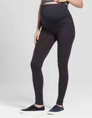 Isabel Maternity by Ingrid & Isabel Maternity Crossover Panel Ponte Pant Black S