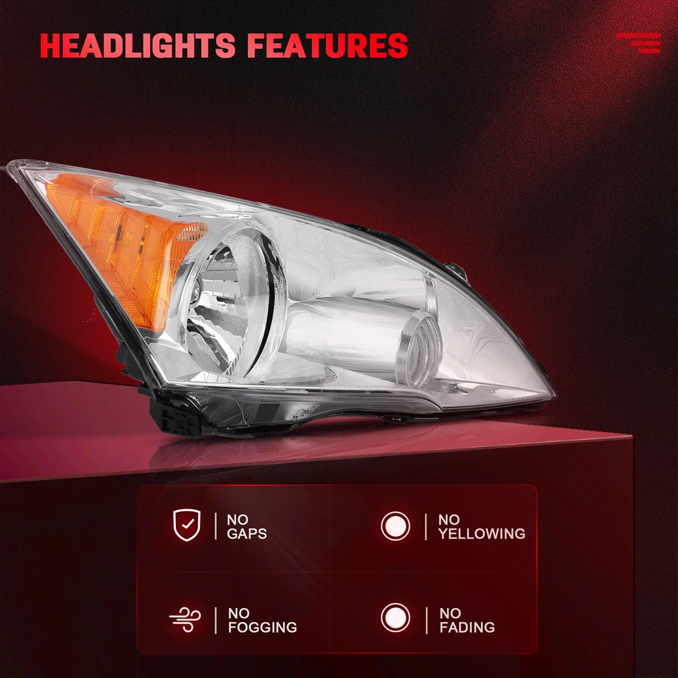 Conjunto de faros para Honda CRV CR-V 2007-2011 par de repuesto carcasa cromada Foto 3 de 4