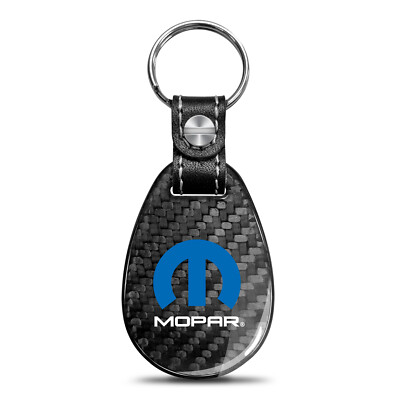 Mopar Real Carbon Fiber Large Tear-Drop Key Chain