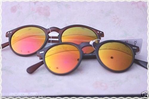 Occhiali attualissimi montatura marrone lenti specchate giallo rosse due  misure | eBay