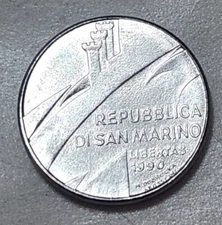SAN MARINO 🇸🇲 FIFTY (50) LIRE COIN 1990 (COMMEMORATIVE ISSUE)